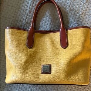 Dooney & Bourke Yellow and Brown Leather Tote